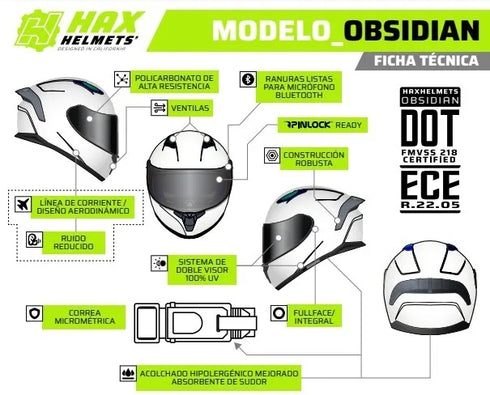 Casco Integral Para Moto Hax Obsidian Solid Negro/ Oro Mate